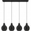 LED Hanglamp - Hangverlichting - Trion Sparko - E14 Fitting - 4-lichts - Rechthoek - Zwart - Hout 6
