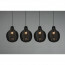 LED Hanglamp - Hangverlichting - Trion Sparko - E14 Fitting - 4-lichts - Rechthoek - Zwart - Hout 9