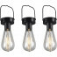 LED Hanglamp met Zonne-energie 3 Pack - Trion Camira - Dag en Nacht Sensor - Spatwaterdicht IP44 - Rond - Mat Zwart - Aluminium 3