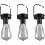 LED Hanglamp met Zonne-energie 3 Pack - Trion Camira - Dag en Nacht Sensor - Spatwaterdicht IP44 - Rond - Mat Zwart - Aluminium 6
