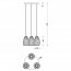 LED Hanglamp - Trion Uno - E27 Fitting - 3-lichts - Rond - Mat Zwart - Aluminium Lijntekening