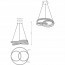 LED Hanglamp - Trion Yarino - 60W - Aanpasbare Kleur - Dimbaar - Rond - Mat Nikkel - Aluminium Lijntekening