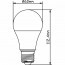 LED Lamp BSE E27 Dimbaar 10W 3000K Warm Wit Lijntekening