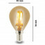 LED Lamp - Facto - Filament Bulb - E14 Fitting - 4W - Warm Wit 2700K Lijntekening