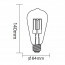 LED Lamp - Filament - Trion Kalon - E27 Fitting - 6W - Warm Wit 2700K - Amber - Aluminium Lijntekening