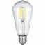 LED Lamp - Filament - Trion Kalon - E27 Fitting - 6W - Warm Wit 3000K - Transparent Helder - Aluminium