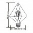 LED Lamp - Filament - Trion Krolin - E27 Fitting - 4W - Warm Wit 2700K - Amber - Aluminium Lijntekening