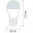 LED Lamp - Kozolux Runi - E27 Fitting - 12W - Warm Wit 3000K Lijntekening