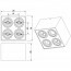 LED Plafondspot - Trion Bisqy - GU10 Fitting - 4-lichts - Vierkant - Mat Wit - Aluminium Lijntekening