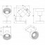 LED Plafondspot - Trion Leonida - GU10 Fitting - 1-lichts - Vierkant - Mat Nikkel - Aluminium Lijntekening