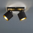 LED Plafondspot - Trion Torry - E14 Fitting - 2-lichts - Rond - Mat Zwart - Aluminium/Textiel 2