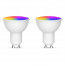 LED Spot Set GU10 - Facto - Smart LED - Wifi LED - Slimme LED - 5W - RGB+CCT - Aanpasbare Kleur - Dimbaar - Afstandsbediening - Pragmi Borny Pro - Inbouw Rechthoek Dubbel - Mat Zwart - Kantelbaar - 175x92mm 2