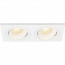LED Spot Set - Pragmi Borny Pro - GU10 Fitting - Inbouw Rechthoek Dubbel - Mat Wit - 4W - Warm Wit 3000K - Kantelbaar - 175x92mm 5