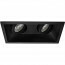 LED Spot Set - Pragmi Zano Pro - GU10 Fitting - Inbouw Rechthoek Dubbel - Mat Zwart - 4W - Warm Wit 3000K - Kantelbaar - 185x93mm