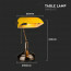 LED Tafellamp - Bankierslamp - Viron Trina - E27 Fitting - Rond - Mat Geel - Aluminium Lijntekening