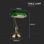 LED Tafellamp - Bankierslamp - Viron Trina - E27 Fitting - Rond - Mat Groen - Aluminium Lijntekening
