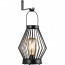 LED Tafellamp op Zonne-energie - Solar Hanglamp - Trion Muricy - Warm Wit 2700K - Spatwaterdicht IP44 - Ovaal - Zwart 2