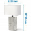 LED Tafellamp - Tafelverlichting - Aigi Astron XL - E14 Fitting - Vierkant - Mat Zwart/Wit - Keramiek Lijntekening
