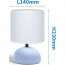 LED Tafellamp - Tafelverlichting - Aigi Conton 2 - E14 Fitting - Rond - Mat Blauw - Keramiek Lijntekening