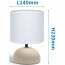 LED Tafellamp - Tafelverlichting - Aigi Conton 2 - E14 Fitting - Rond - Mat Bruin - Keramiek Lijntekening