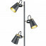 LED Vloerlamp - Trion Edwy - E14 Fitting - 3-lichts - Rond - Mat Zwart - Aluminium 2