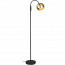 LED Vloerlamp - Trion Flatina - E14 Fitting - Flexibele Arm - Rond - Mat Zwart/Goud - Aluminium 2