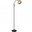 LED Vloerlamp - Trion Flatina - E14 Fitting - Flexibele Arm - Rond - Mat Zwart/Goud - Aluminium 5