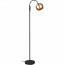 LED Vloerlamp - Trion Flatina - E14 Fitting - Flexibele Arm - Rond - Mat Zwart/Goud - Aluminium 6