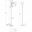 LED Vloerlamp - Trion Flatina - E14 Fitting - Flexibele Arm - Rond - Mat Zwart/Goud - Aluminium Lijntekening