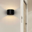 LED Wandlamp - Wandverlichting - 8W - Natuurlijk Wit 4200K - Mat Zwart Aluminium - Rond 2