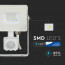 SAMSUNG - LED Bouwlamp 10 Watt met sensor - LED Schijnwerper - Viron Dana - Helder/Koud Wit 6400K - Spatwaterdicht IP44 - Mat Wit - Aluminium 6