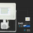SAMSUNG - LED Bouwlamp 20 Watt met sensor - LED Schijnwerper - Viron Dana - Helder/Koud Wit 6400K - Spatwaterdicht IP44 - Mat Wit - Aluminium 7