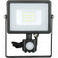 SAMSUNG - LED Bouwlamp 20 Watt met sensor - LED Schijnwerper - Viron Dana - Helder/Koud Wit 6400K - Spatwaterdicht IP44 - Mat Zwart - Aluminium 2