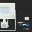 SAMSUNG - LED Bouwlamp 30 Watt met Sensor - LED Schijnwerper - Viron Dana - Natuurlijk Wit 4000K - Mat Wit - Aluminium 7