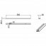 Spanningsrail - Trion Dual - 2 Fase - Opbouw - Aluminium - Mat Titaan - 0.5m Lijntekening